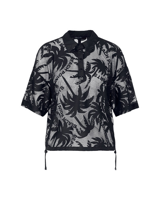 Net Palm Pattern Blouson