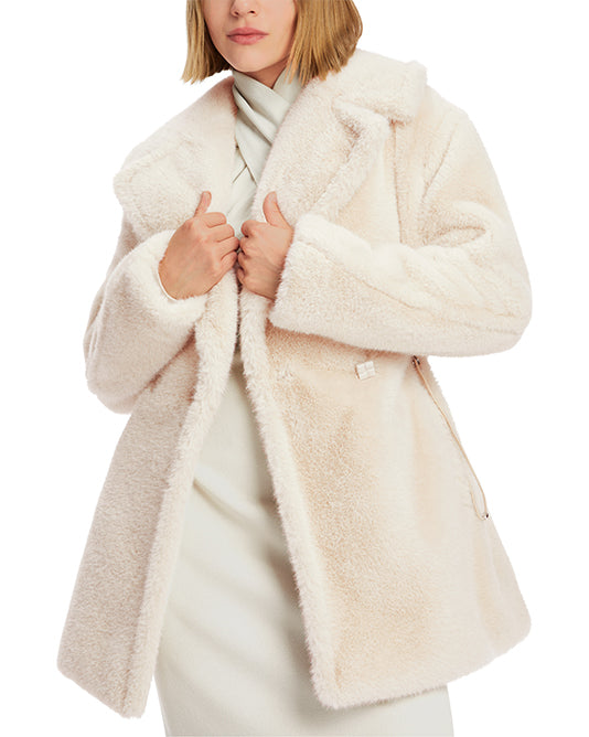 Cream Faux Fur 3/4 Jacket