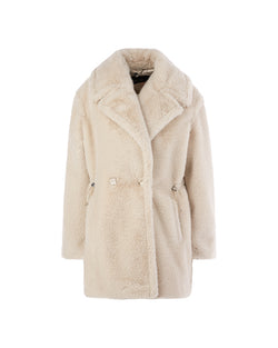 Cream Faux Fur 3/4 Jacket