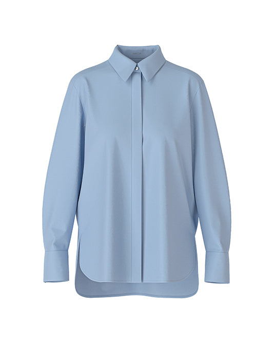 Diamante Trim Shirt in Oxford Blue