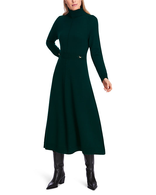 Long Bottle Green Knit Dress