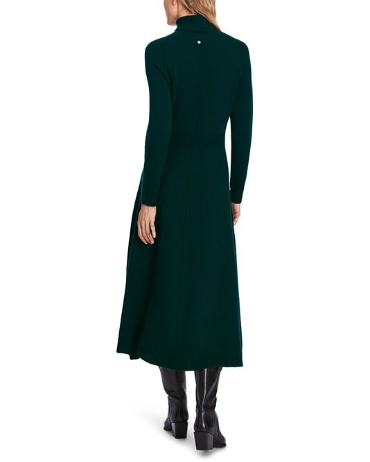 Long Bottle Green Knit Dress