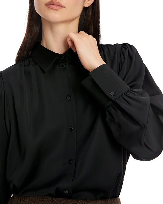 Black Satin Blouse