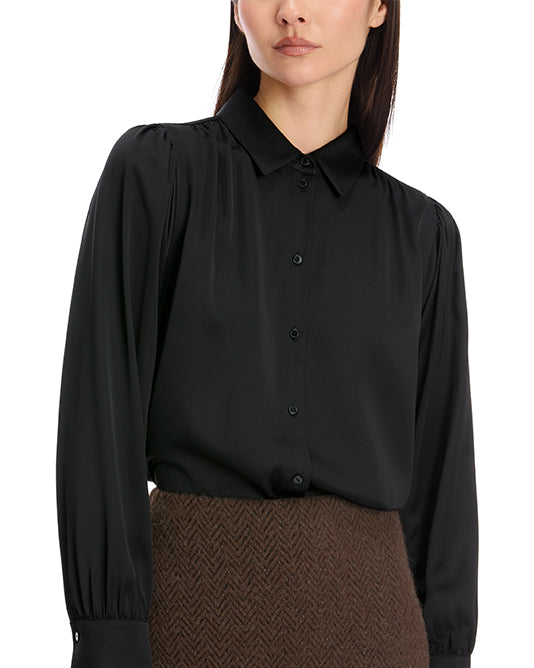 Black Satin Blouse