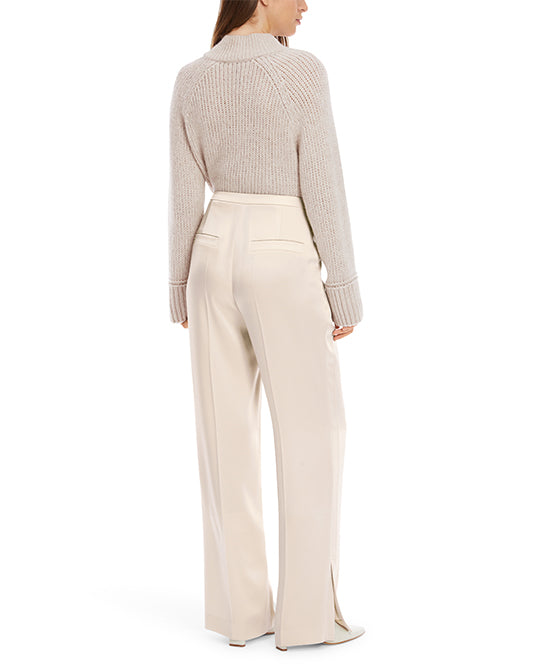 Satin Oyster Pant With Split Ankle Detail