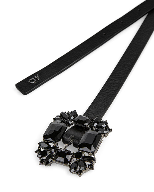 Rhinestone Buckle Thin Belt