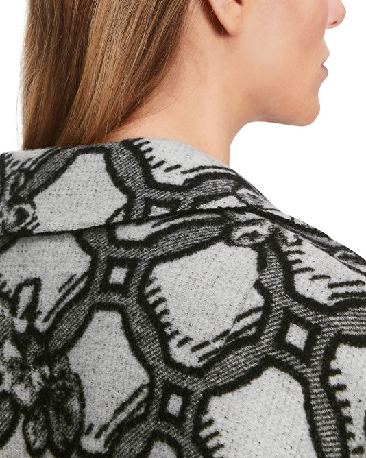 Reversible Black & White Pattern Knit Coat