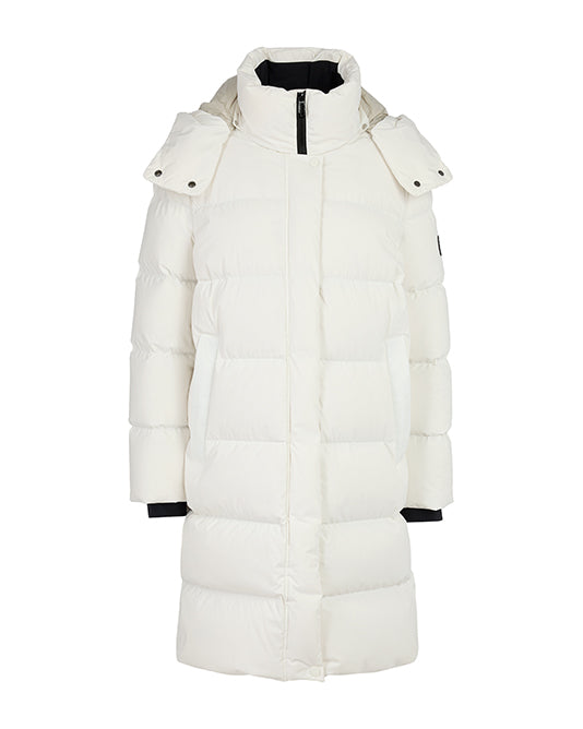 White Quilt 3/4 Length Coat