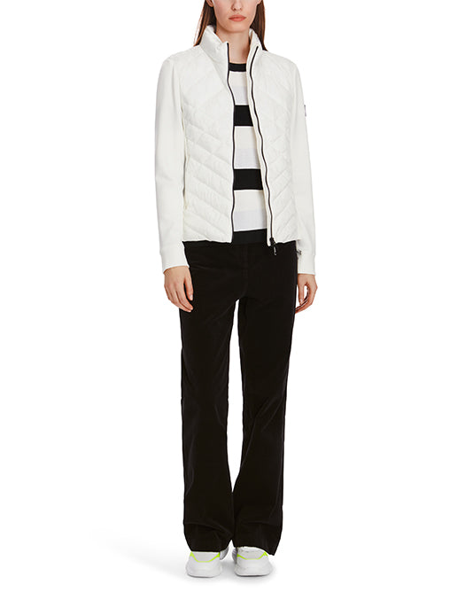 Quilted Bodice Jersey Jacket in White