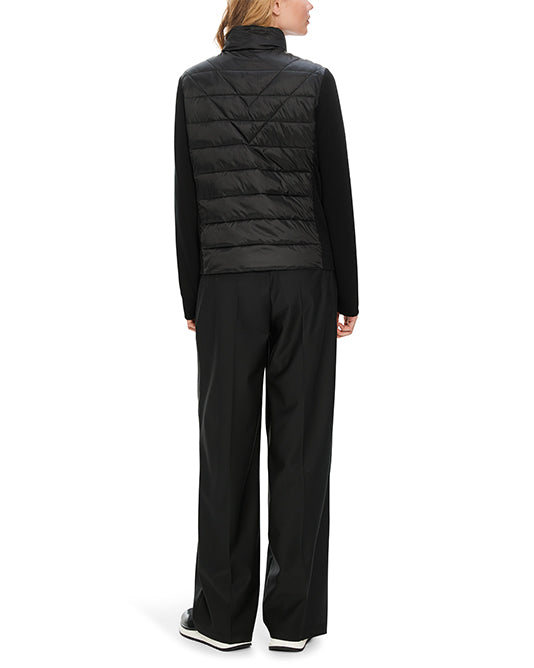 Quilted Bodice Jersey Jacket in Black