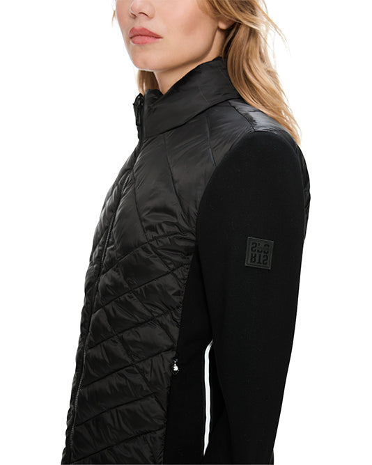 Quilted Bodice Jersey Jacket in Black