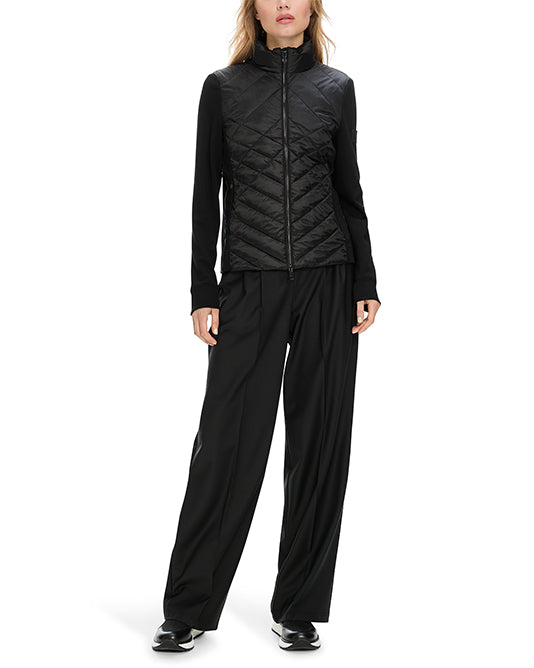 Quilted Bodice Jersey Jacket in Black