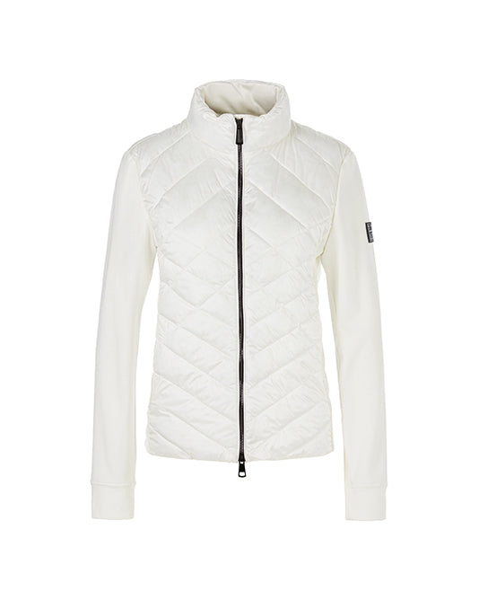 Quilted Bodice Jersey Jacket in White