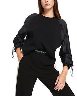 Sweatshirt With Pleated Sleeves