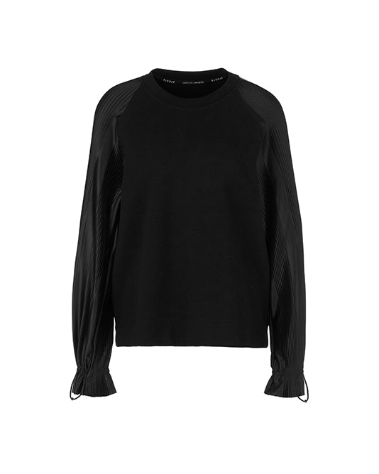 Sweatshirt With Pleated Sleeves