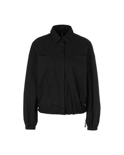 Black Soft Cotton Blouson Shirt