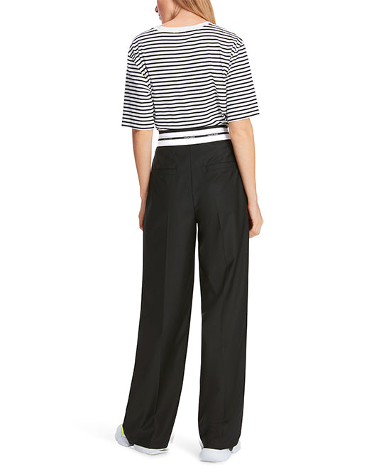 Fold-Over Effect Waistband Pleat Front Pant