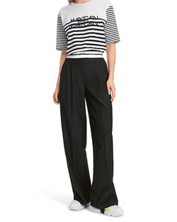 Fold-Over Effect Waistband Pleat Front Pant