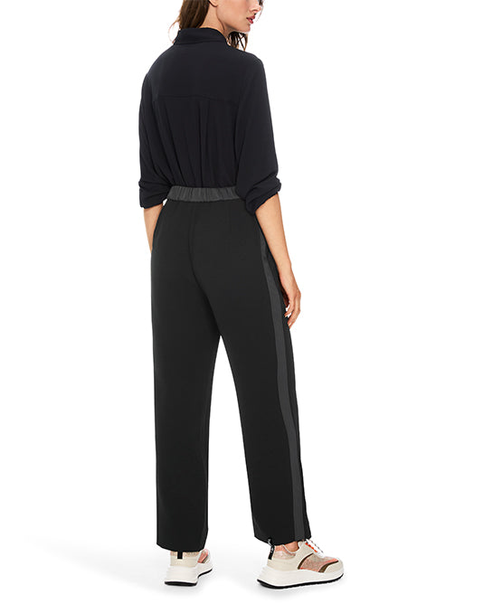 Crepe Pant With Satin Waistband & Side Stripe