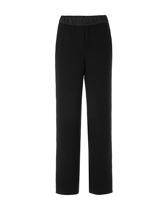 Crepe Pant With Satin Waistband & Side Stripe