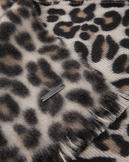 Soft Wool Leopard Scarf