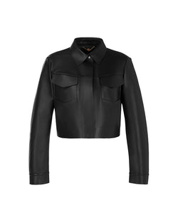 Cropped Leather Jacket