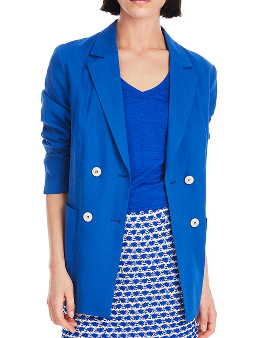 Blue Linen Mix Blazer