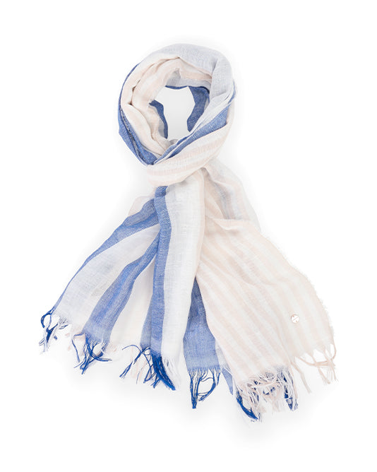 Linen Blend Stripe Scarf