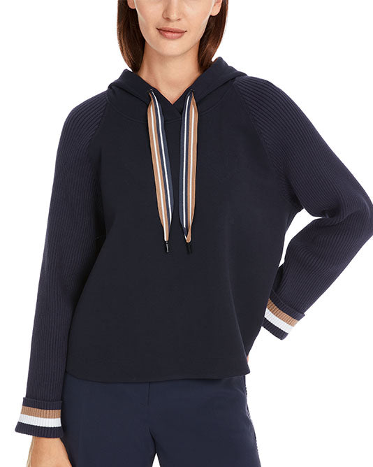 Navy Stripe Detail Hoodie