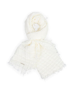 White Crinkle Scarf