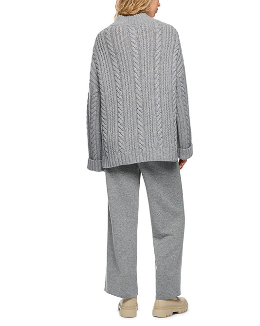 Cashmere Set With Cable Knit Sweater & Pant