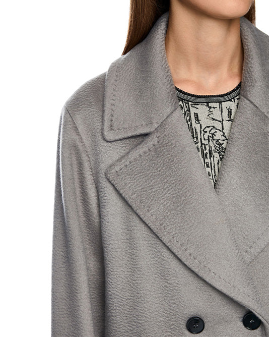 3/4 Double Breasted Coat in Donkey Grey