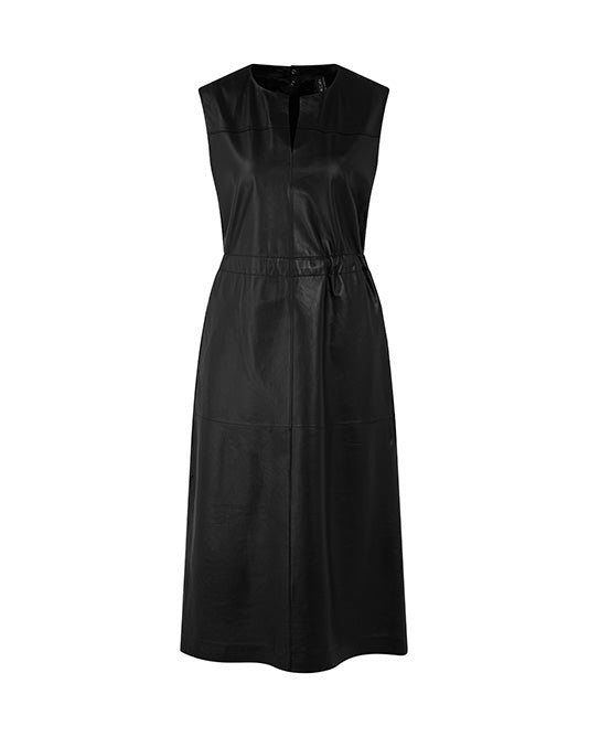 LEATHER MIDI DRESS