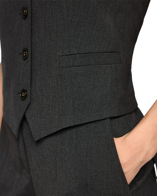 Fitted Charcoal Waistcoat