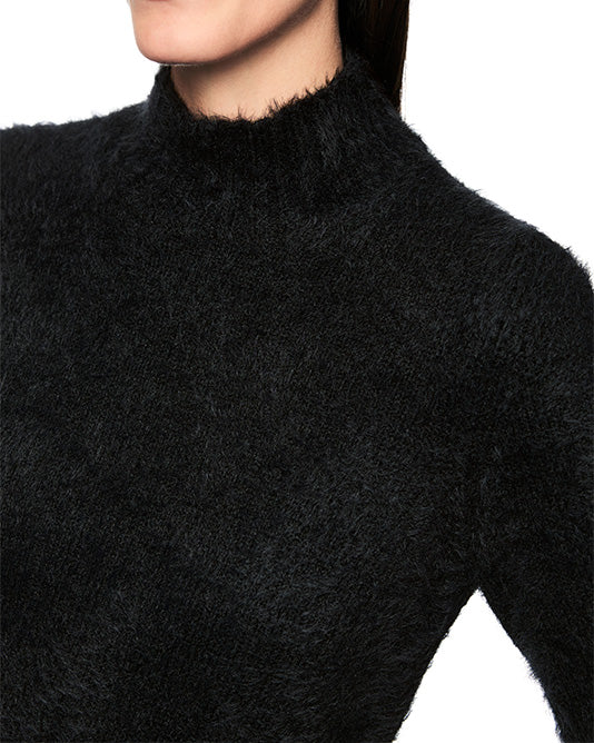 Fluffy 3/4 Sleeve Turtle Neck Sweater