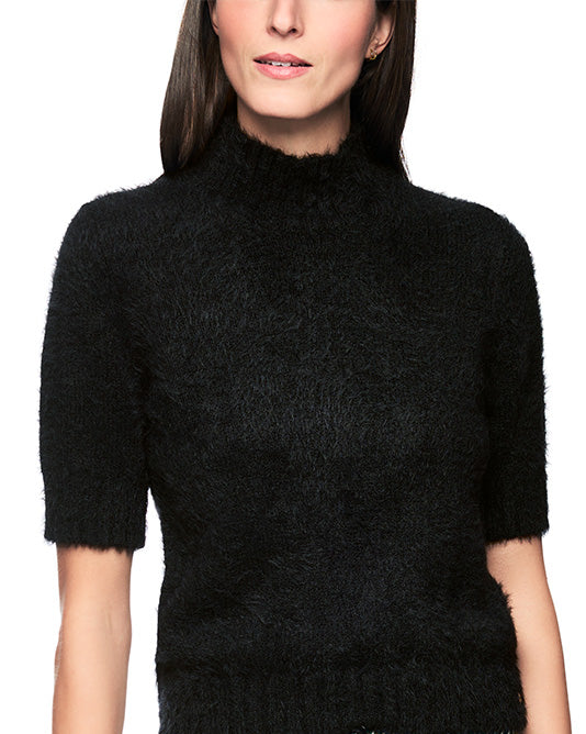 Fluffy 3/4 Sleeve Turtle Neck Sweater