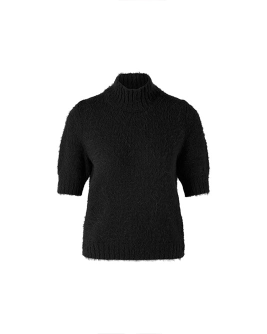 Fluffy 3/4 Sleeve Turtle Neck Sweater