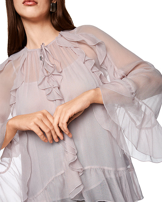 DESERT TAUPE FRILL BLOUSE