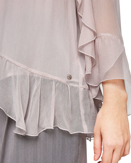 DESERT TAUPE FRILL BLOUSE