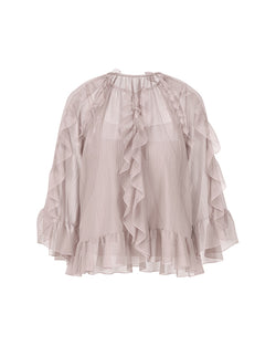 DESERT TAUPE FRILL BLOUSE