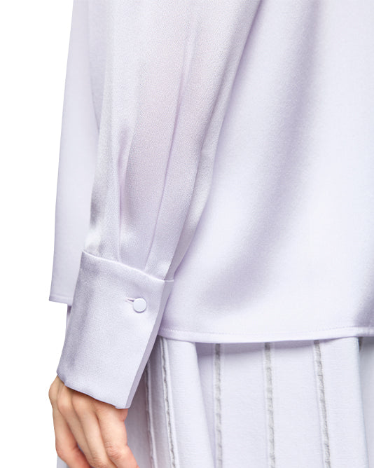 Soft Lavender Grey Silk Shirt