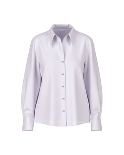 Soft Lavender Grey Silk Shirt