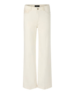 Wide Cream Jean With Pocket Decoration