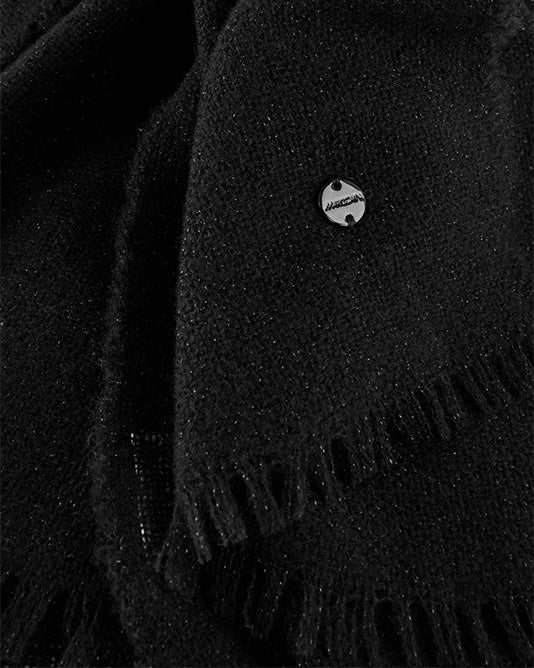 Essential BLACK WOOL LUREX SCARF