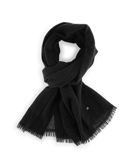 Essential BLACK WOOL LUREX SCARF