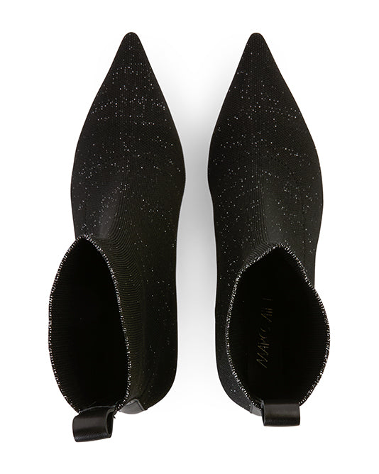 Pointed Toe Lurex Sock Boot