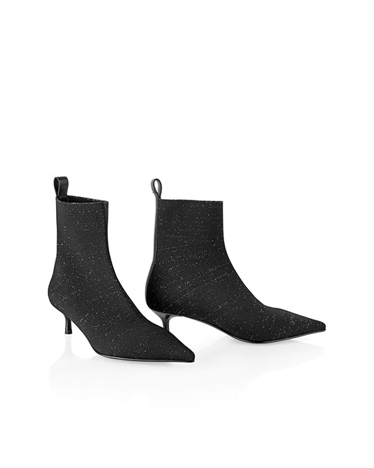 Pointed Toe Lurex Sock Boot