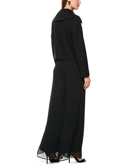 Chiffon Wide Palazzo Pant with Pleated Waistband