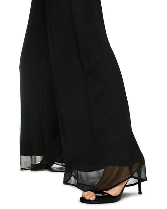 Chiffon Wide Palazzo Pant with Pleated Waistband