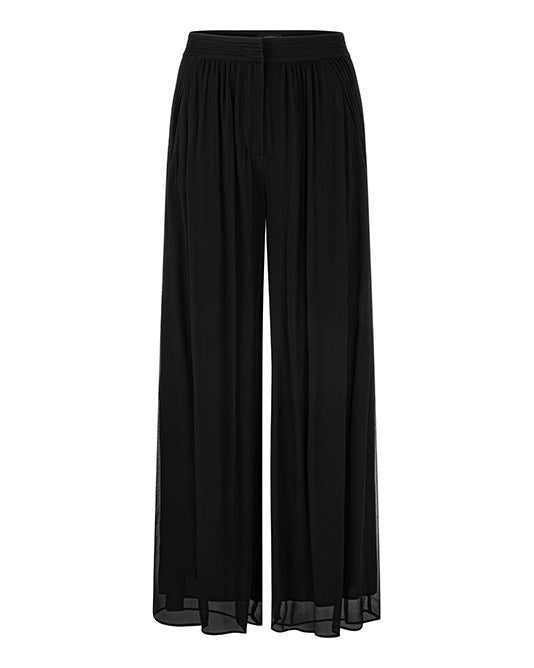 Chiffon Wide Palazzo Pant with Pleated Waistband